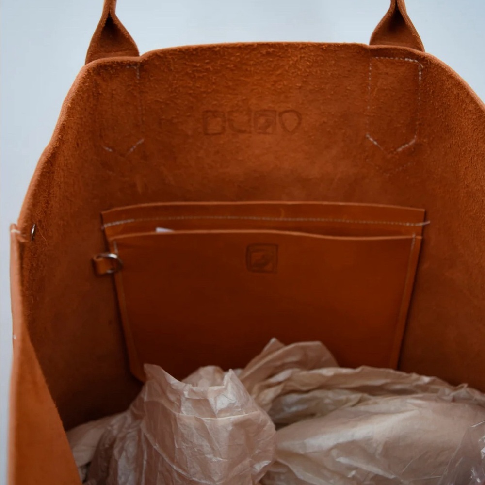 Large Leather Tote Bubo Handmade - Picture 2 of 5